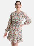 Printed Smocked Mini Dress