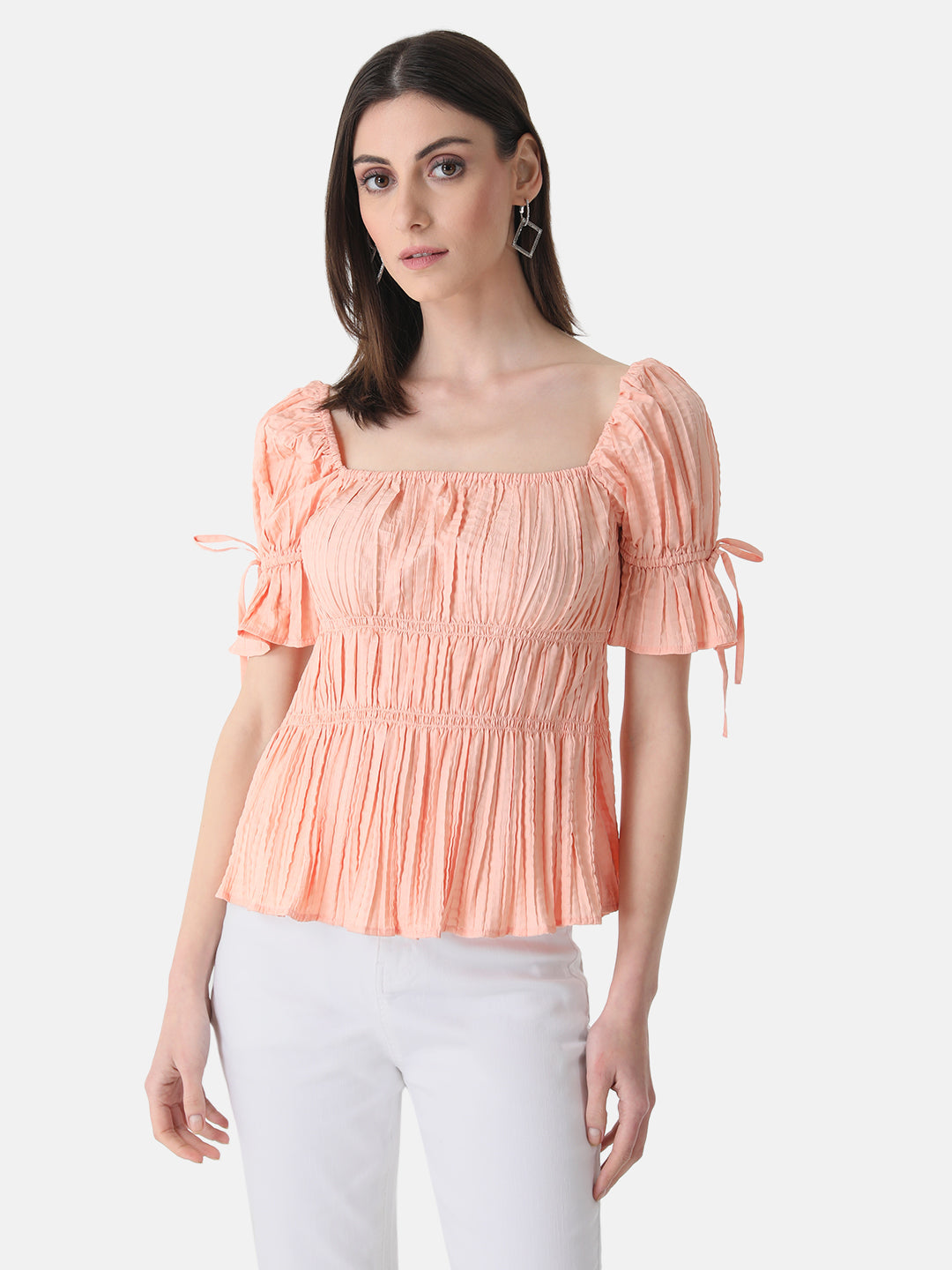 Pleated  Top With Smocking