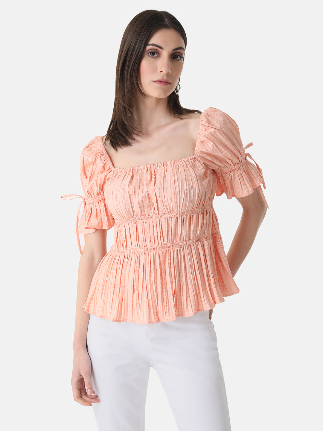 Pleated  Top With Smocking