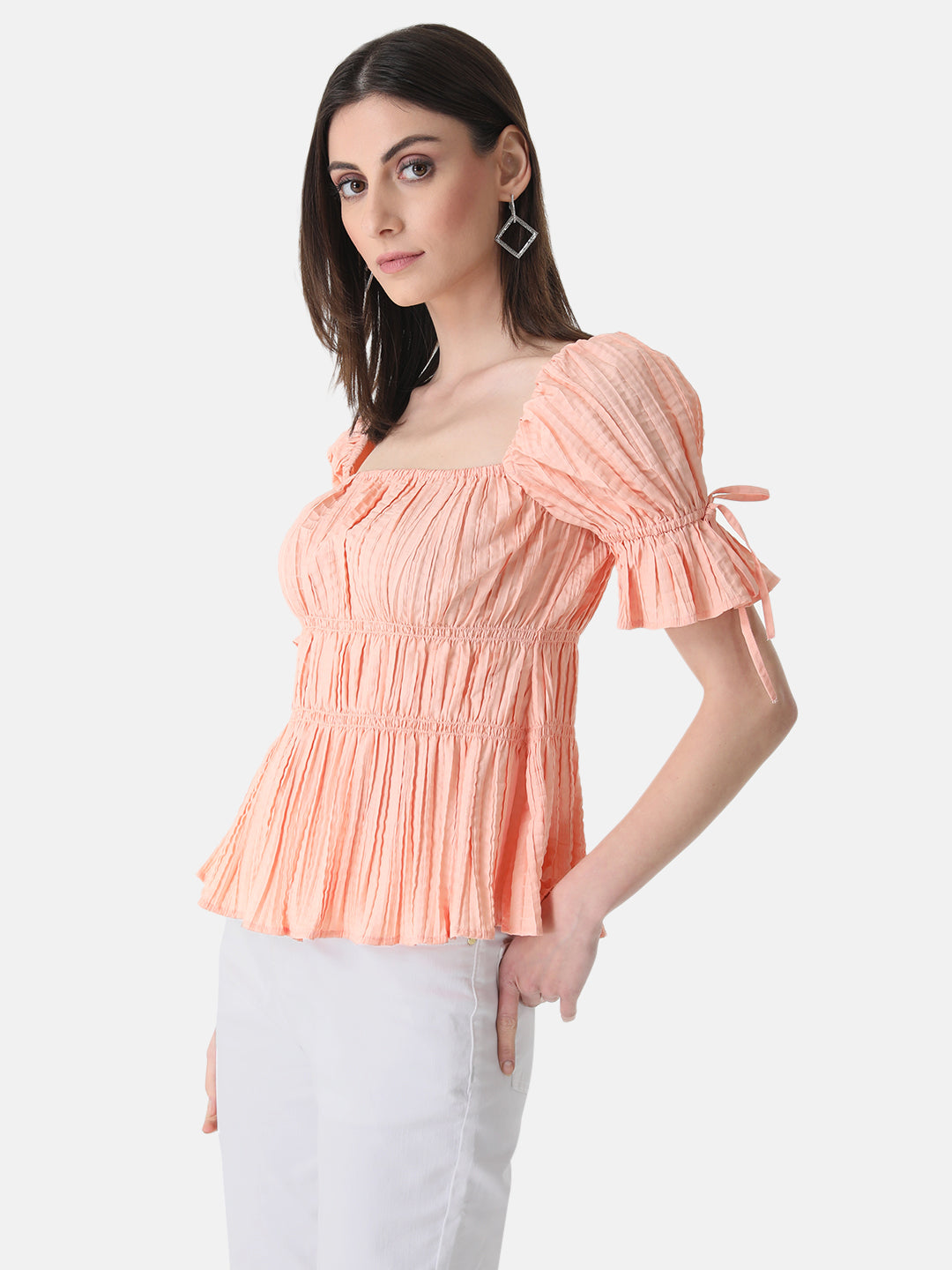 Pleated  Top With Smocking