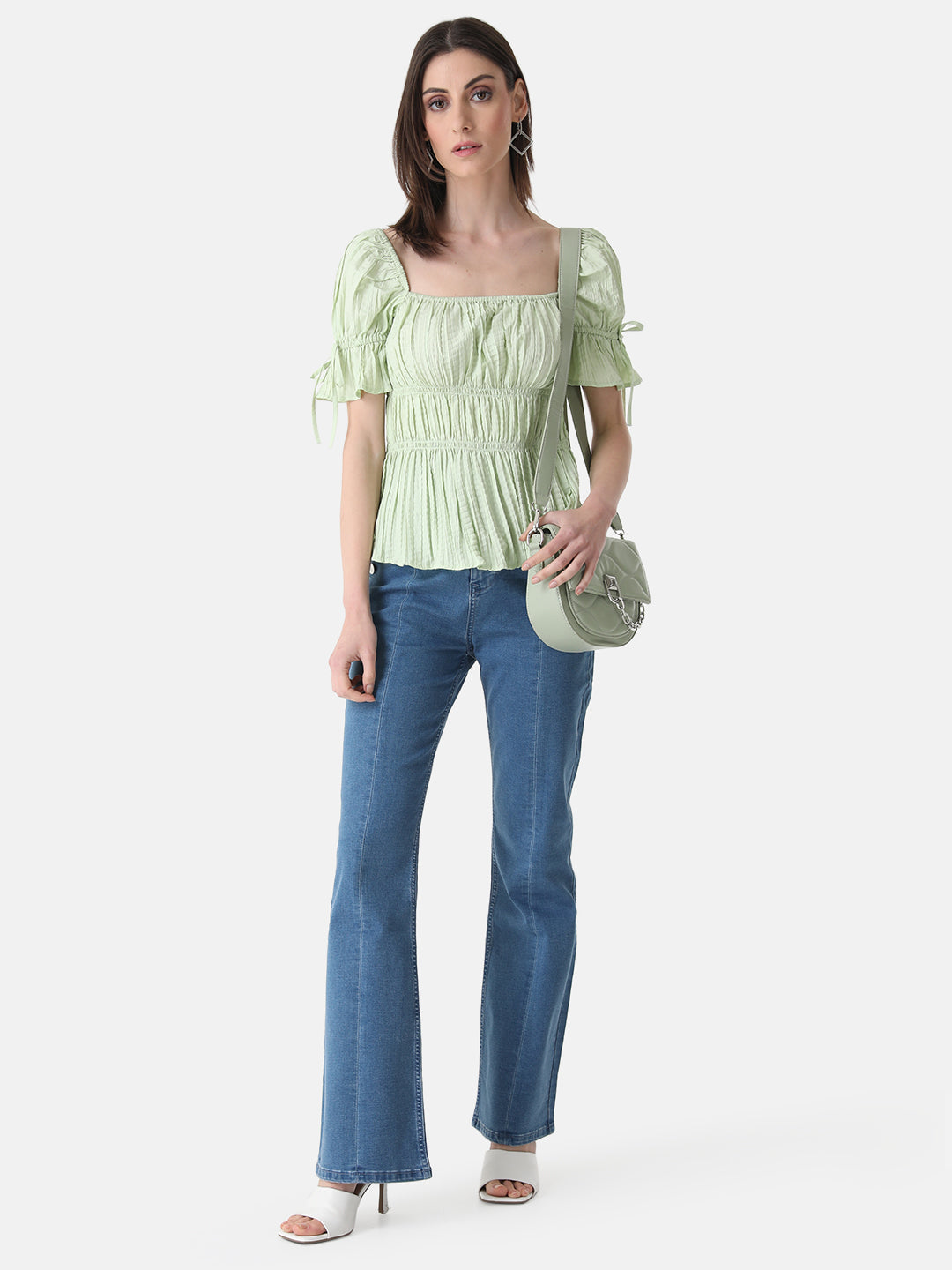 Pleated  Top With Smocking