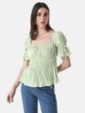 Pleated  Top With Smocking