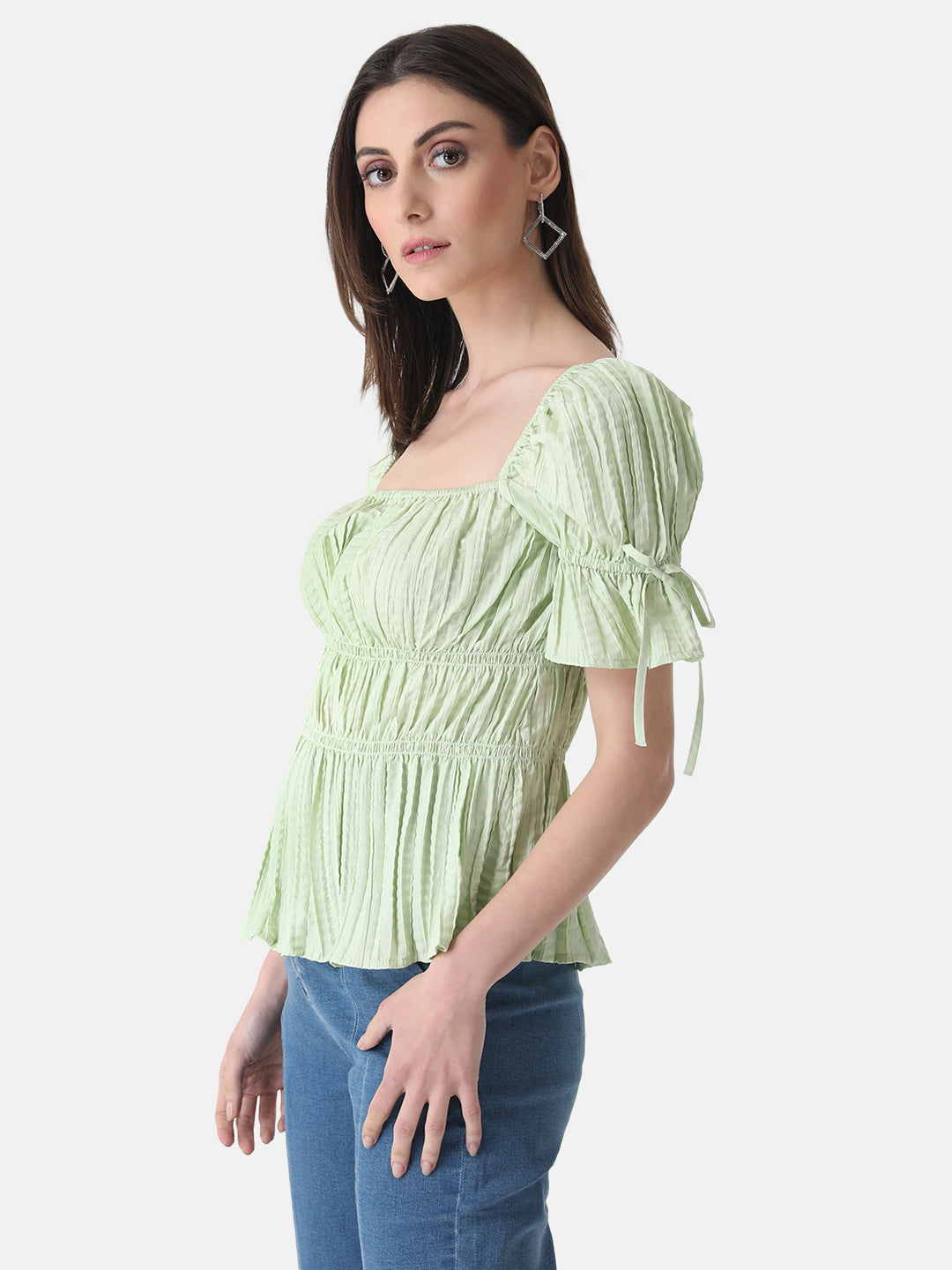 Pleated  Top With Smocking