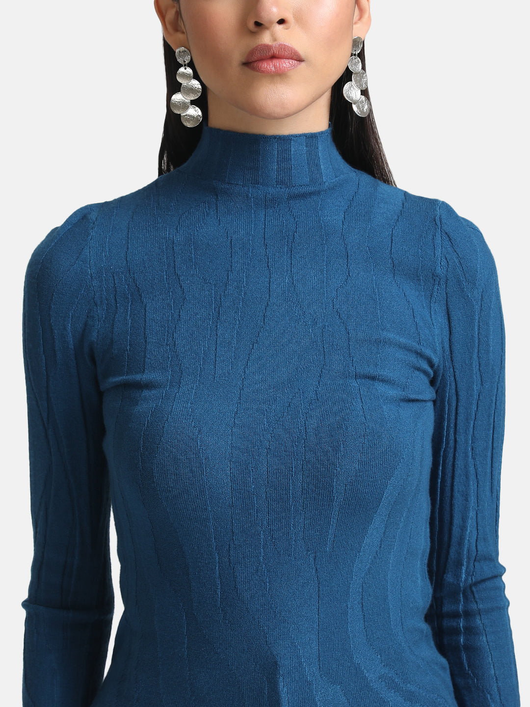 Textured Turtle Neck Pullover