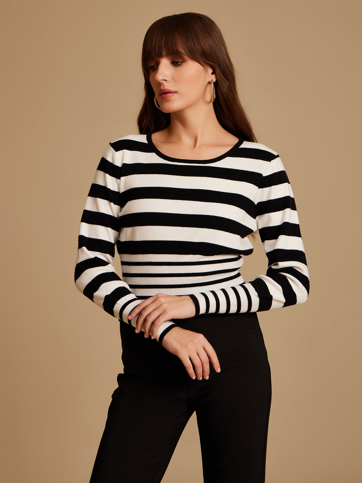 Two Tone Striper Pullover