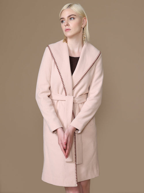 Blush Overcoat With Belt