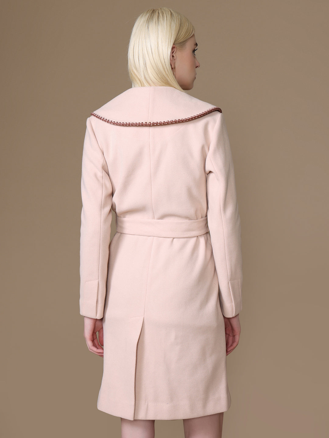 Blush Overcoat With Belt